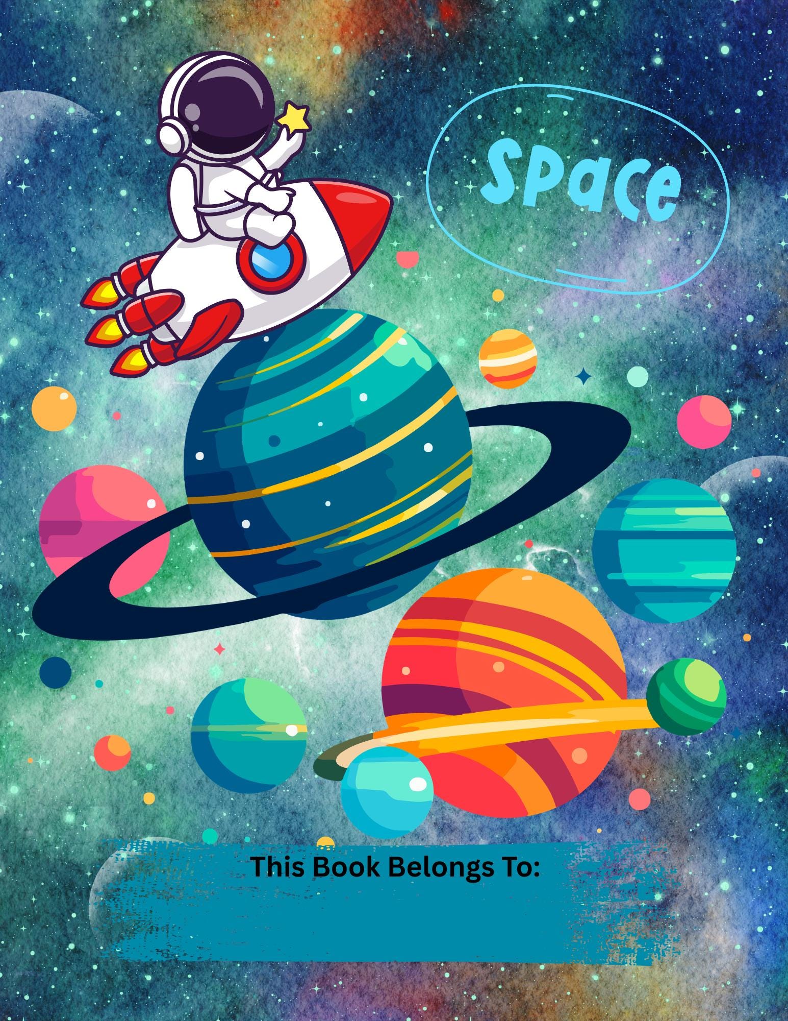 Outer Space Composition Notebook Sticker Cover