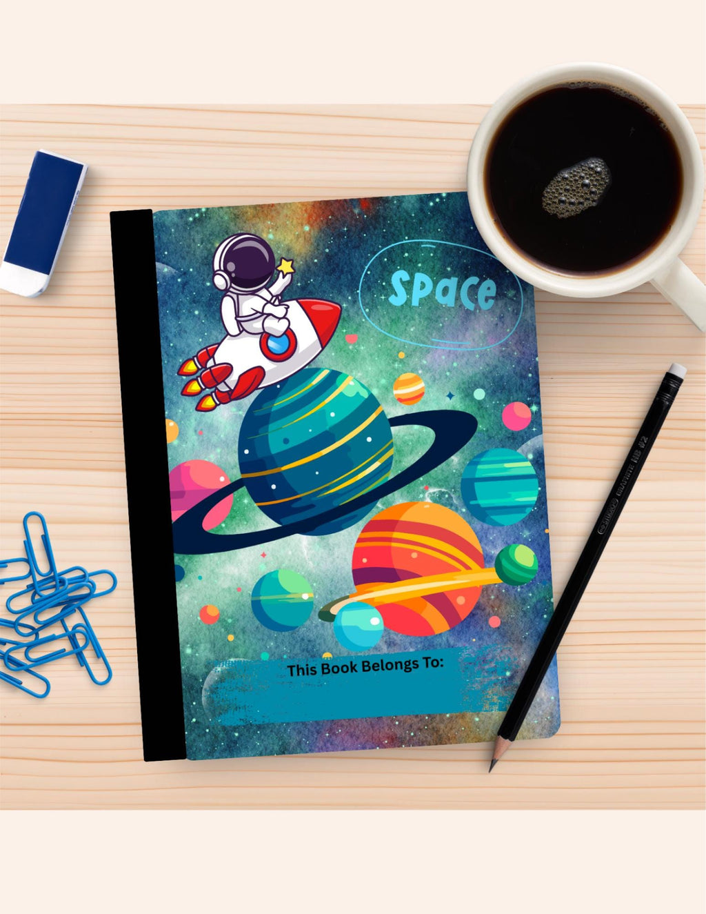 Outer Space Composition Notebook Sticker Cover
